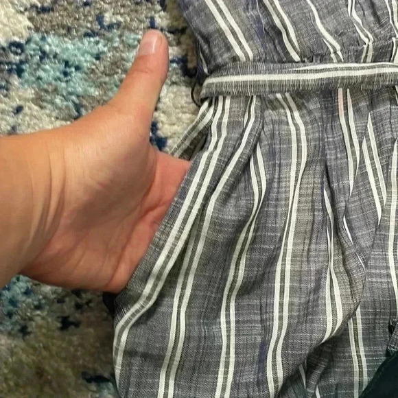 APT 9 sleeveless wide leg loose fitting stripe pocket jumpsuit PXL NWT - Picture 5 of 6